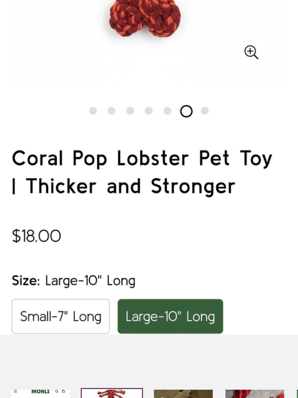 Coral Pop Lobster Rope Pet Toy - Red - Picture 2 of 5